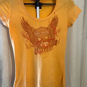 Harley-Davidson Women's Orange Graphic Tee
